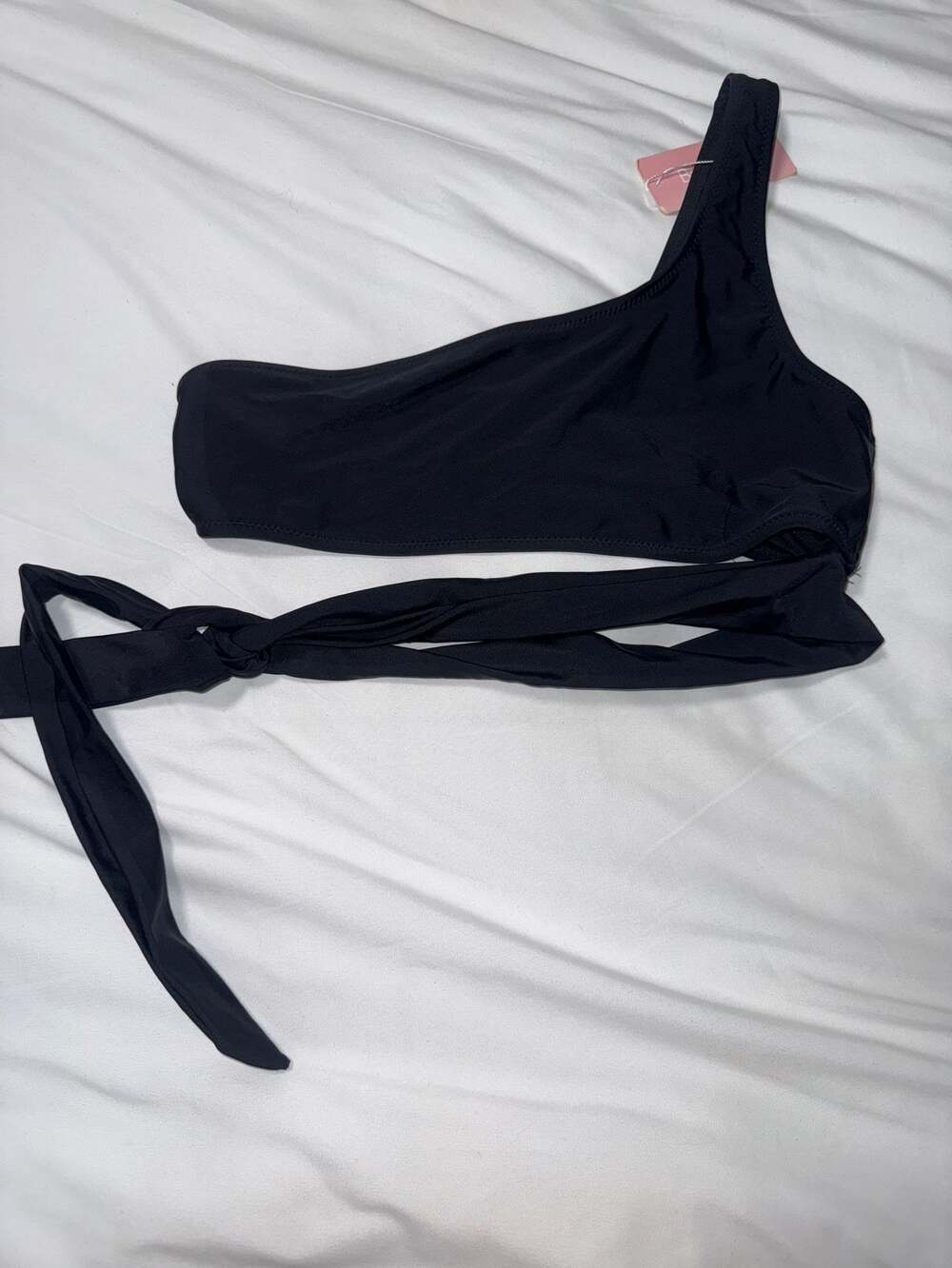 Byoauo Women's Black Tie-Side Bikini Bottom Size L